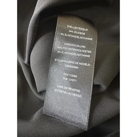 Alice + Olivia Fierra Y-back 100% Silk Racerback Slip Mini Dress Black Large - Picture 13 of 16